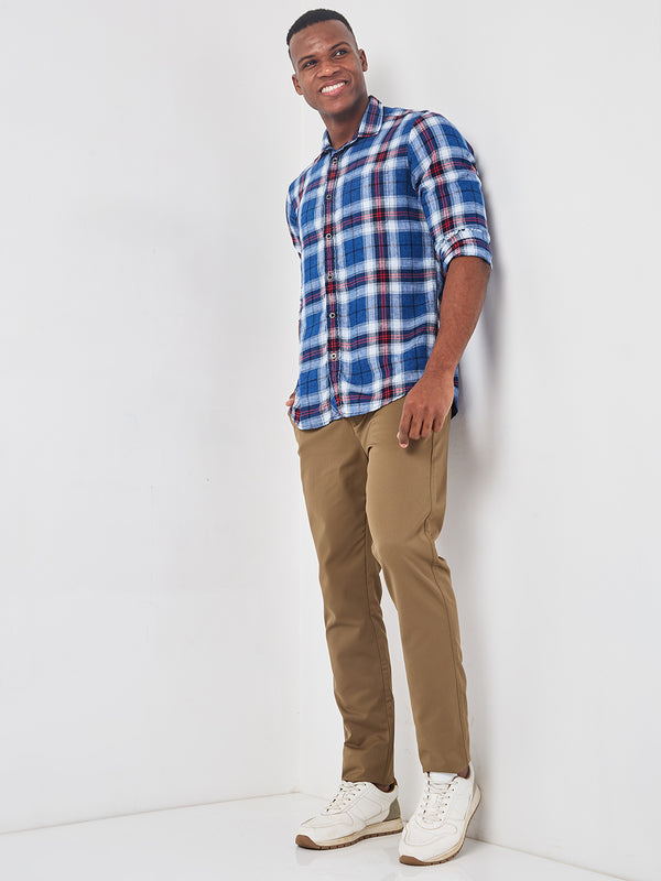 Killer Men Dark Khaki Ankle Fit Trousers