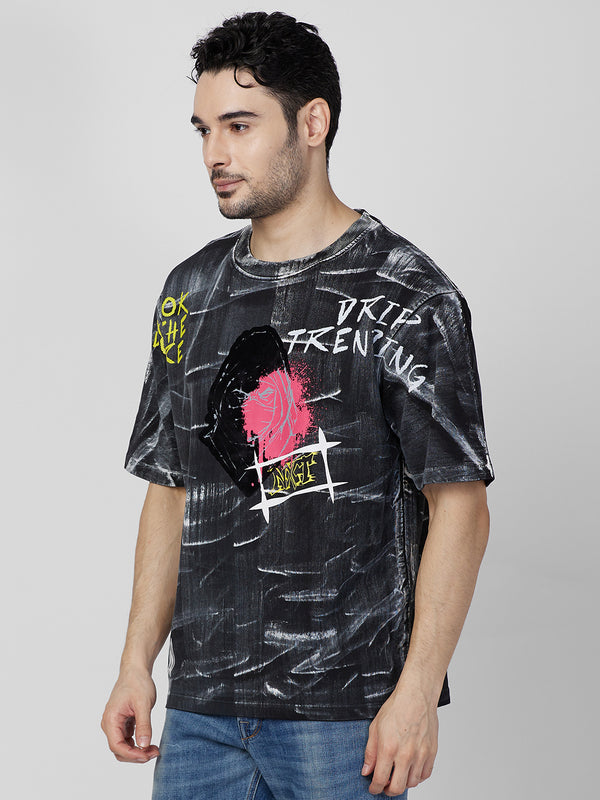 Killer Men Black Printed Slim Fit T-Shirt