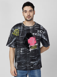 Killer Men Black Printed Slim Fit T-Shirt