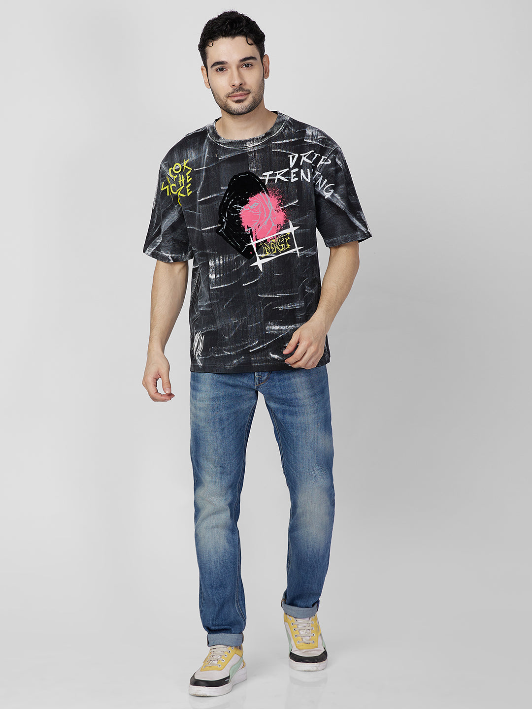 Killer Men Black Printed Slim Fit T-Shirt