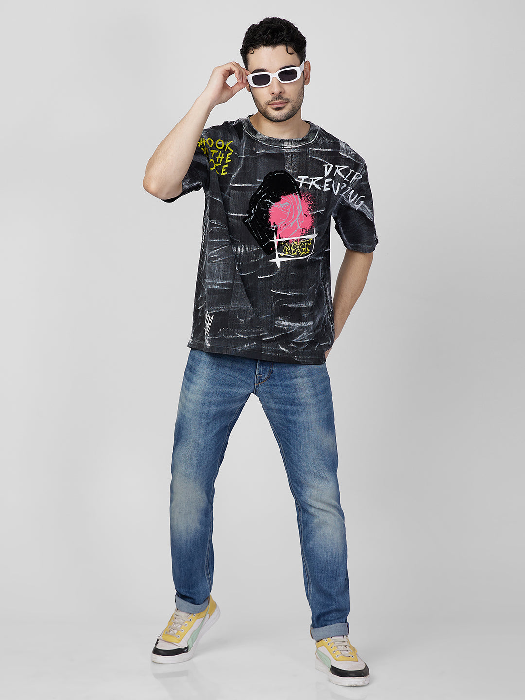 Killer Men Black Printed Slim Fit T-Shirt