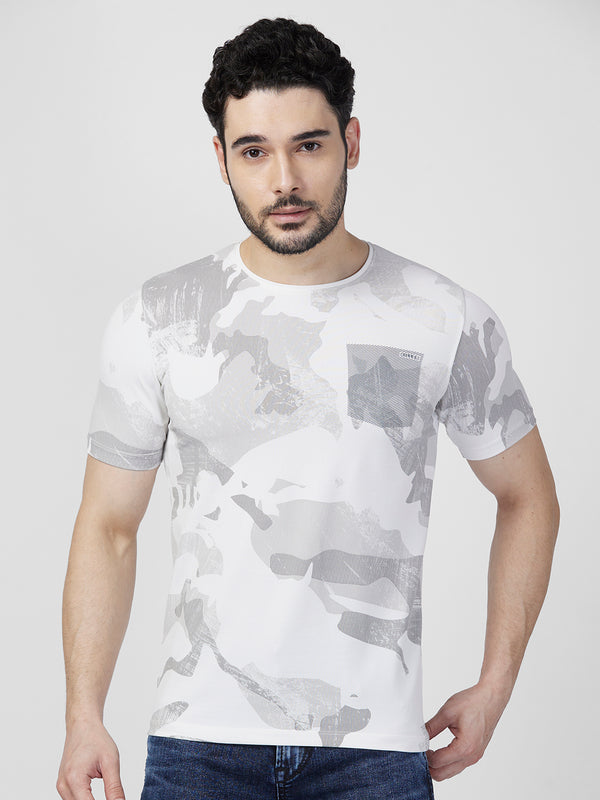Killer Men Grey Printed Slim Fit T-Shirt