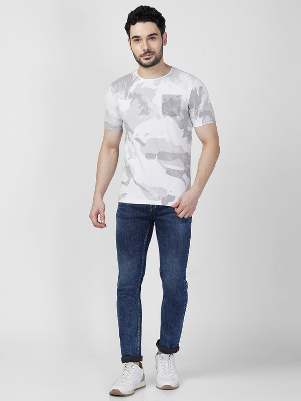 Killer Men Grey Printed Slim Fit T-Shirt