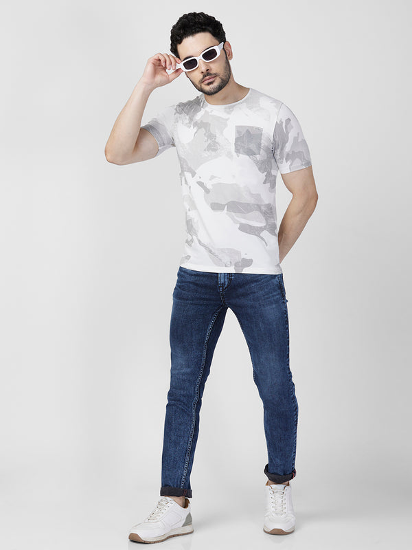 Killer Men Grey Printed Slim Fit T-Shirt