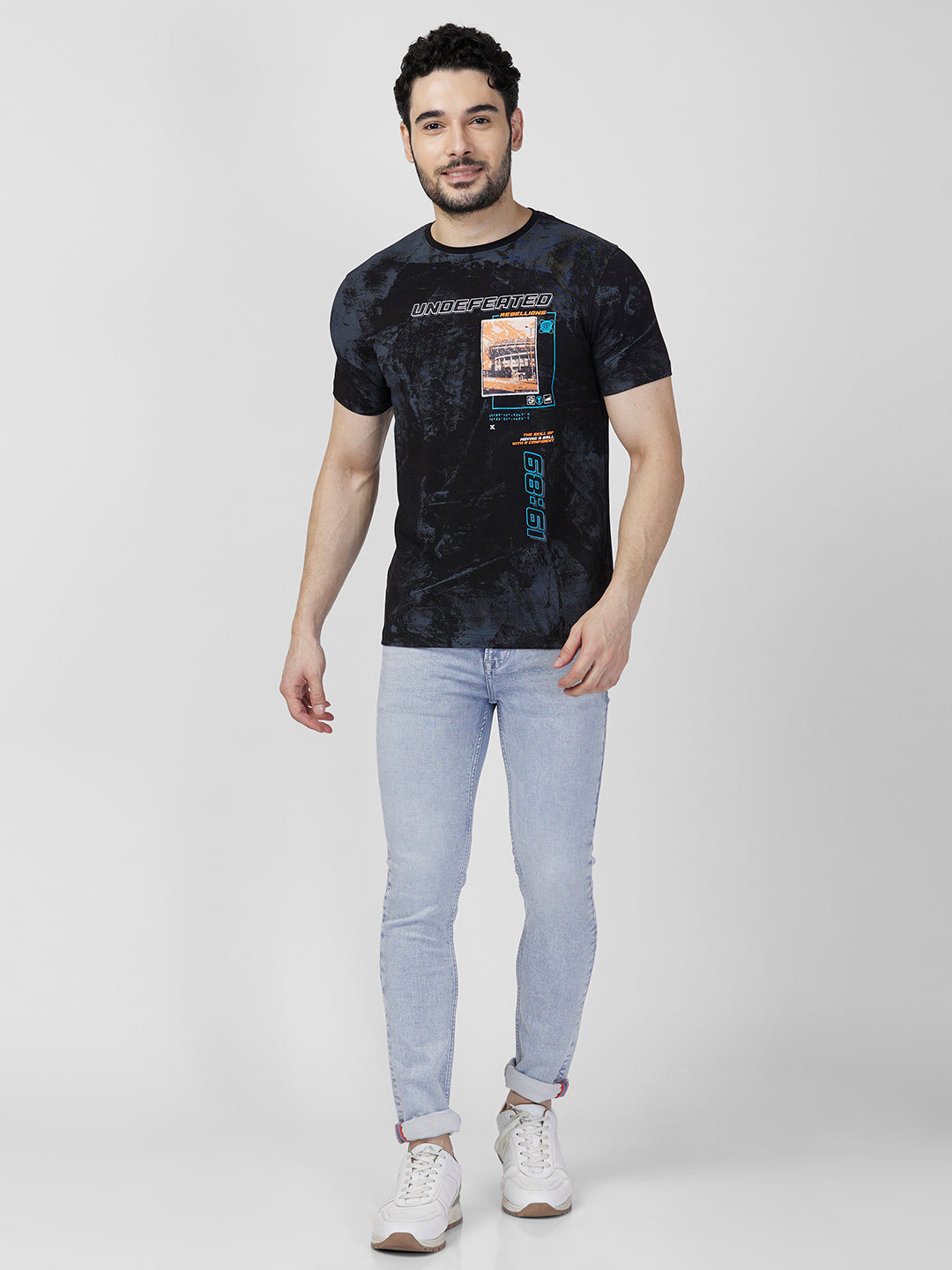 Killer Men Black Printed Slim Fit T-Shirt