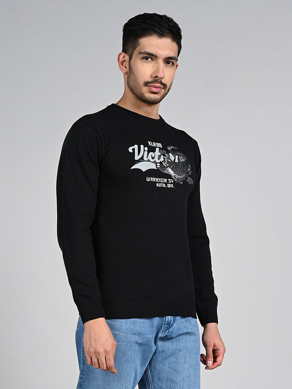 Killer Men Black Printed Flat Knits