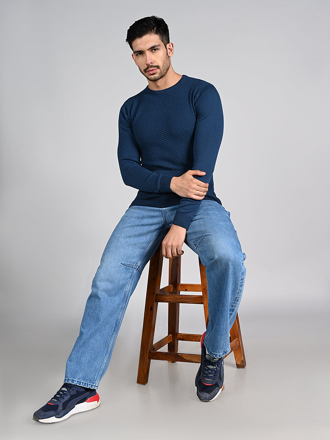 Killer Men Blue Flat Knits