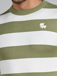 Killer Men Light Green Striped Flat Knits