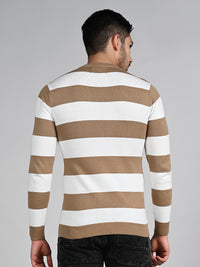 Killer Men Beige Striped Flat Knits