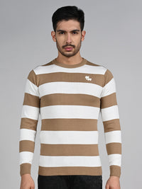 Killer Men Beige Striped Flat Knits