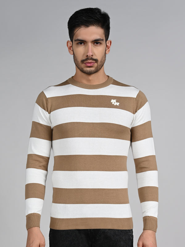 Killer Men Beige Striped Flat Knits