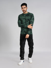 Killer Men Green Printed Flat Knits