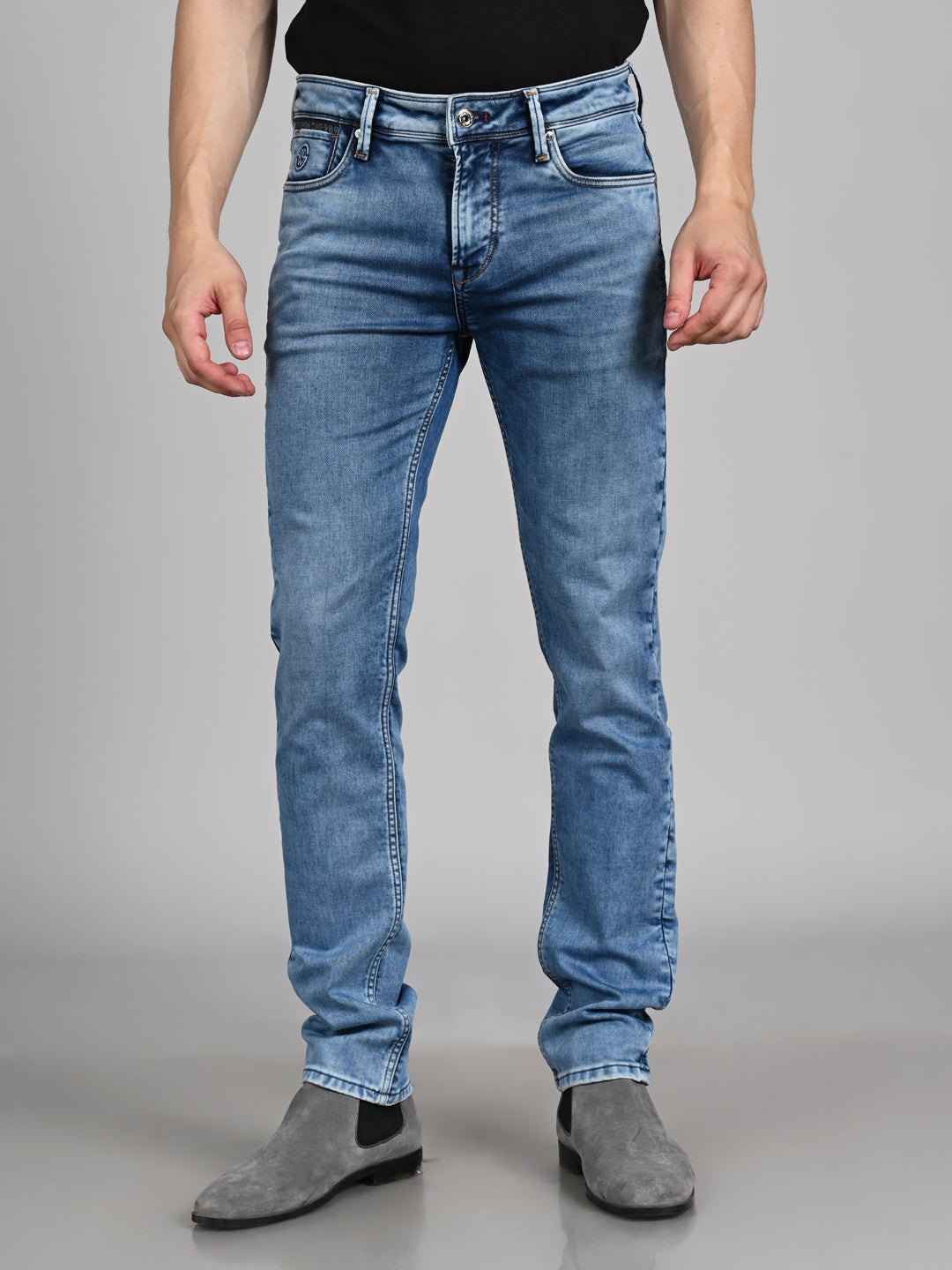 Killer Men Light Blue Solid Slim Fit Jeans