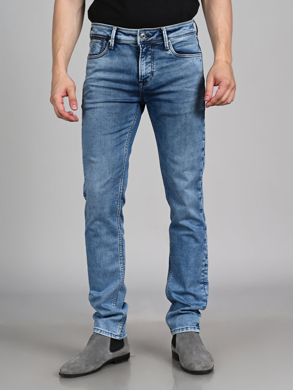 Killer Men Light Blue Solid Slim Fit Jeans