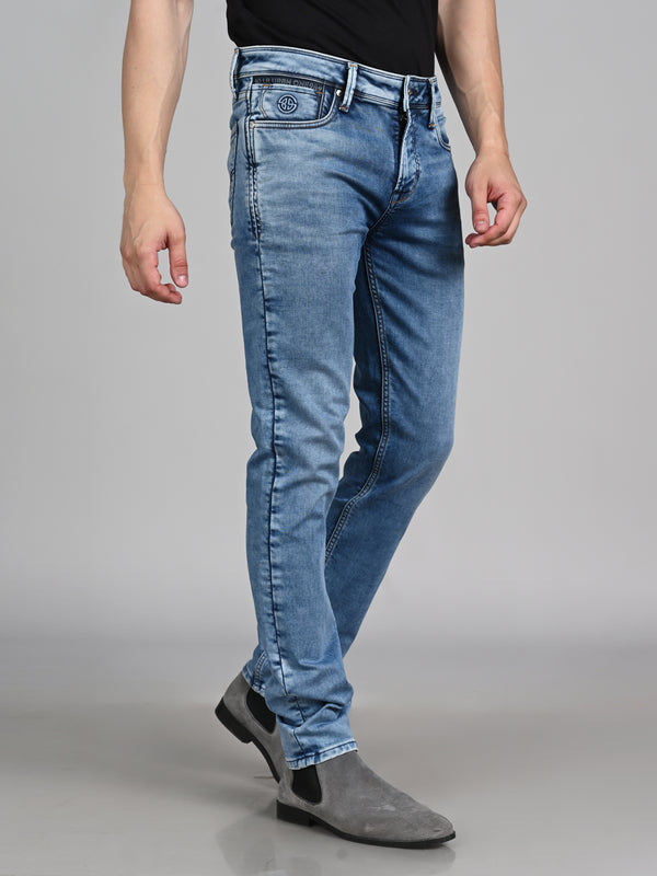 Killer Men Light Blue Solid Slim Fit Jeans