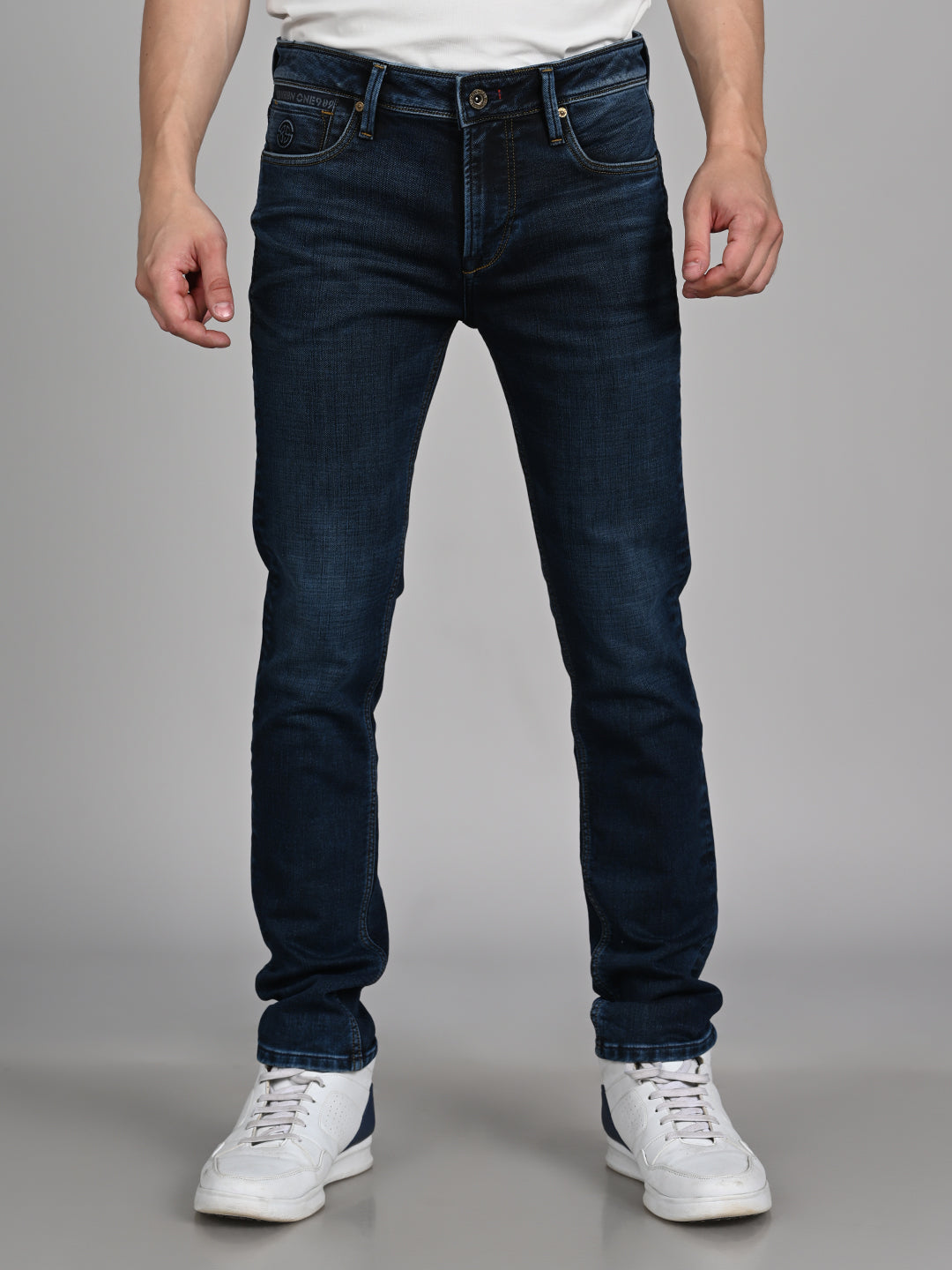 Killer Men Dark Blue Solid Slim Fit Jeans