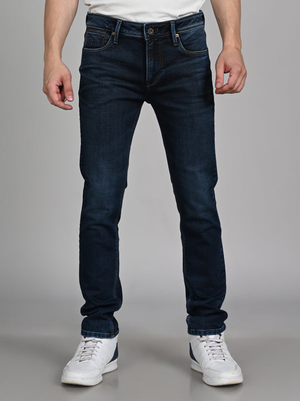 Killer Men Dark Blue Solid Slim Fit Jeans