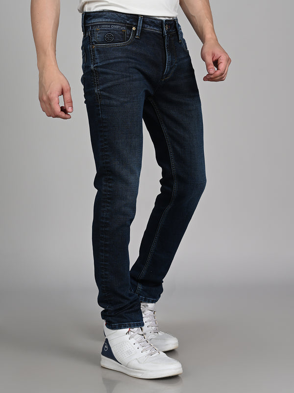 Killer Men Dark Blue Solid Slim Fit Jeans