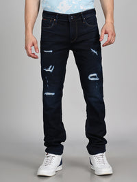 Killer Men Dark Blue Solid Slim Fit Jeans
