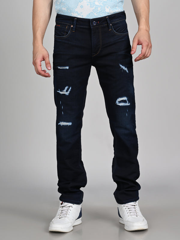 Killer Men Dark Blue Solid Slim Fit Jeans