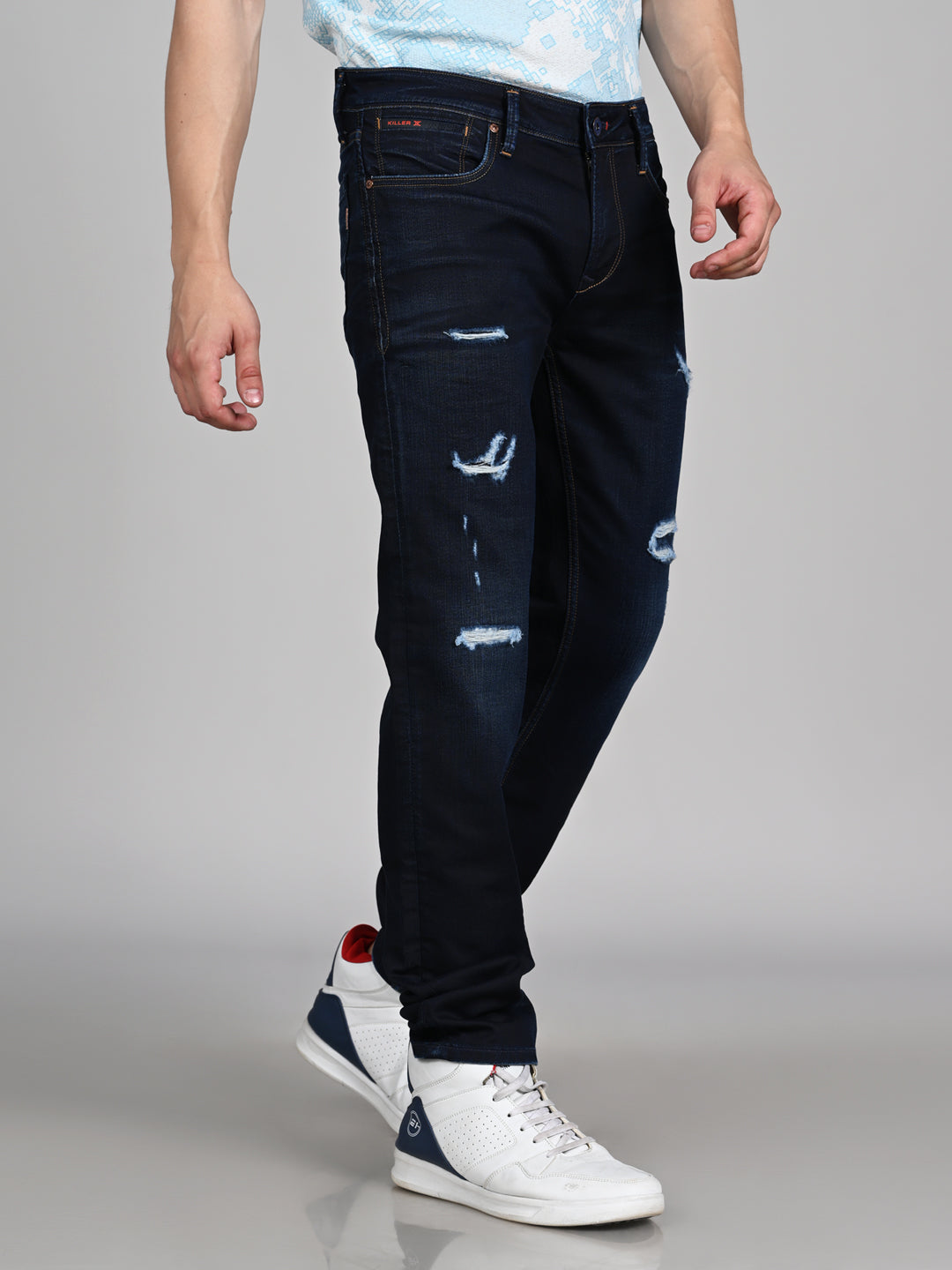 Killer Men Dark Blue Solid Slim Fit Jeans