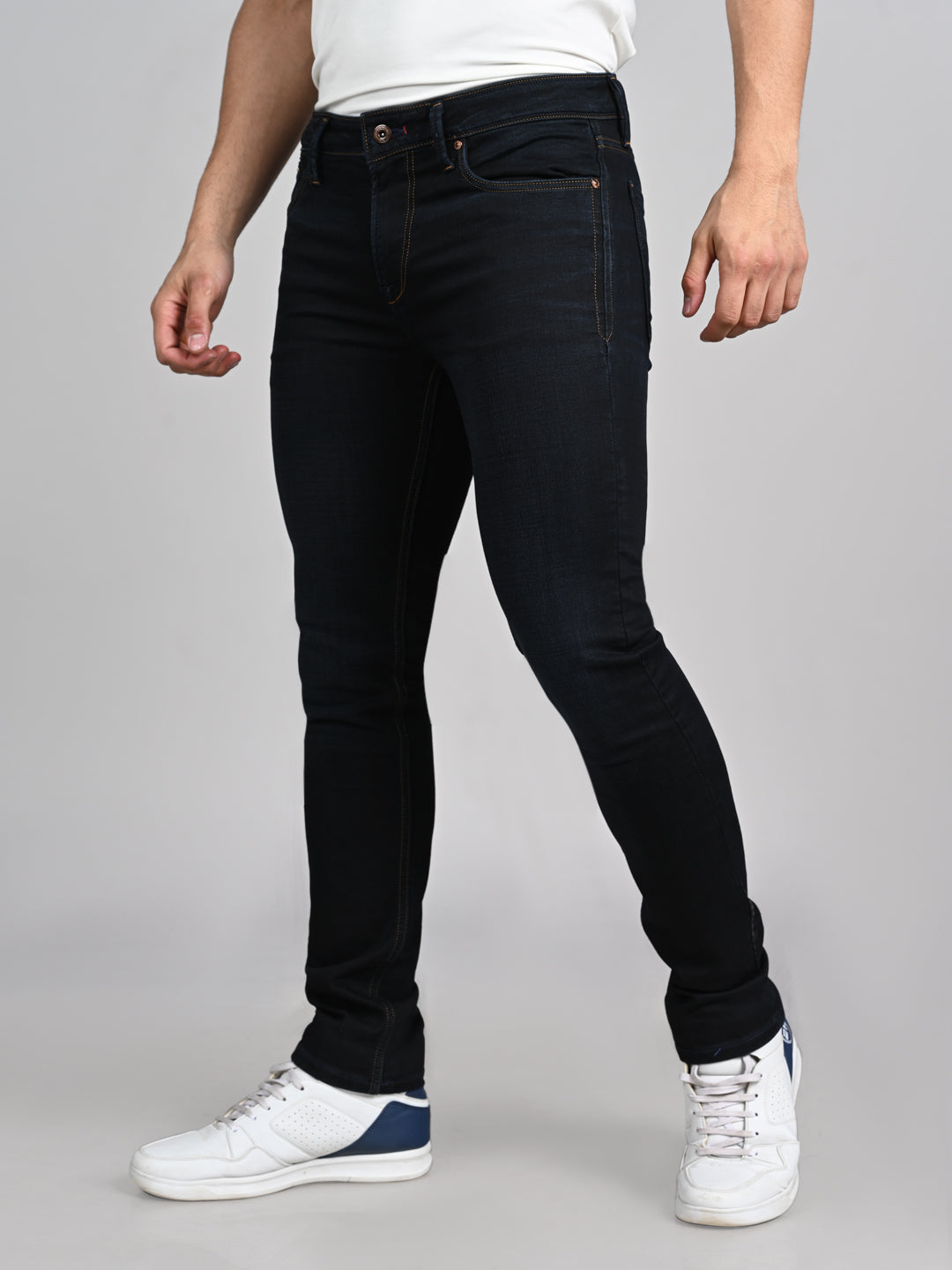 Killer Men Dark Blue Solid Slim Fit Jeans