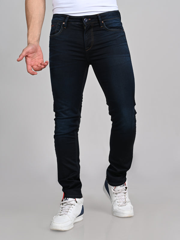 Killer Men Dark Blue Solid Slim Fit Jeans