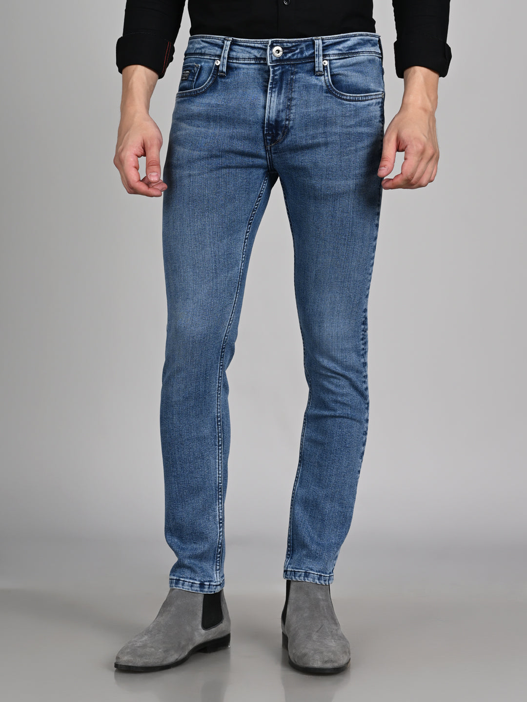 Killer Men Light Blue Solid Slim Fit Jeans