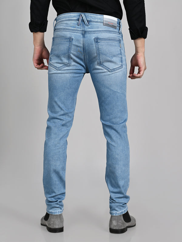 Killer Men Light Blue Solid Slim Fit Jeans
