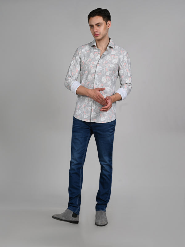 Killer Men Green Printed Slim Fit Shirts