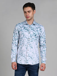 Killer Men Green Printed Slim Fit Shirts