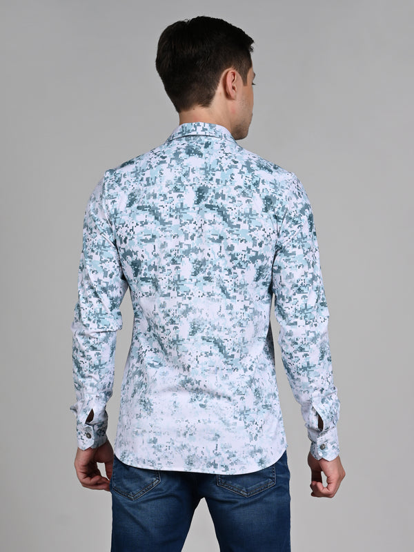 Killer Men Green Printed Slim Fit Shirts