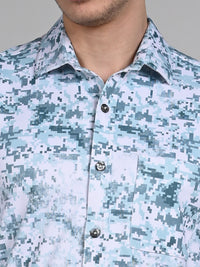 Killer Men Green Printed Slim Fit Shirts