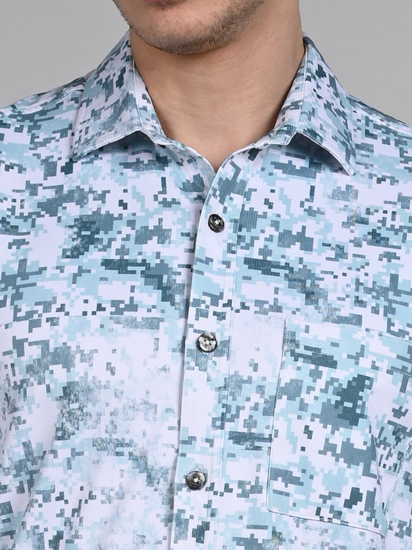 Killer Men Green Printed Slim Fit Shirts