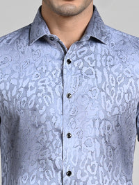 Killer Men Grey Printed Slim Fit Shirts
