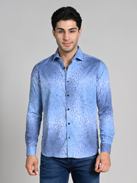 Killer Men Blue Printed Slim Fit Shirts
