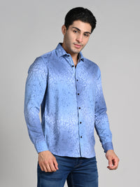 Killer Men Blue Printed Slim Fit Shirts