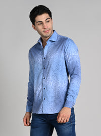 Killer Men Blue Printed Slim Fit Shirts