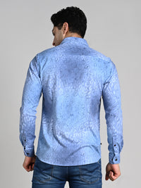 Killer Men Blue Printed Slim Fit Shirts
