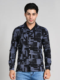Killer Men Black Printed Straight Fit Shirts