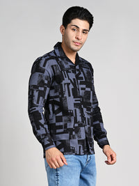 Killer Men Black Printed Straight Fit Shirts