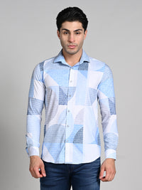 Killer Men Blue Printed Slim Fit Shirts