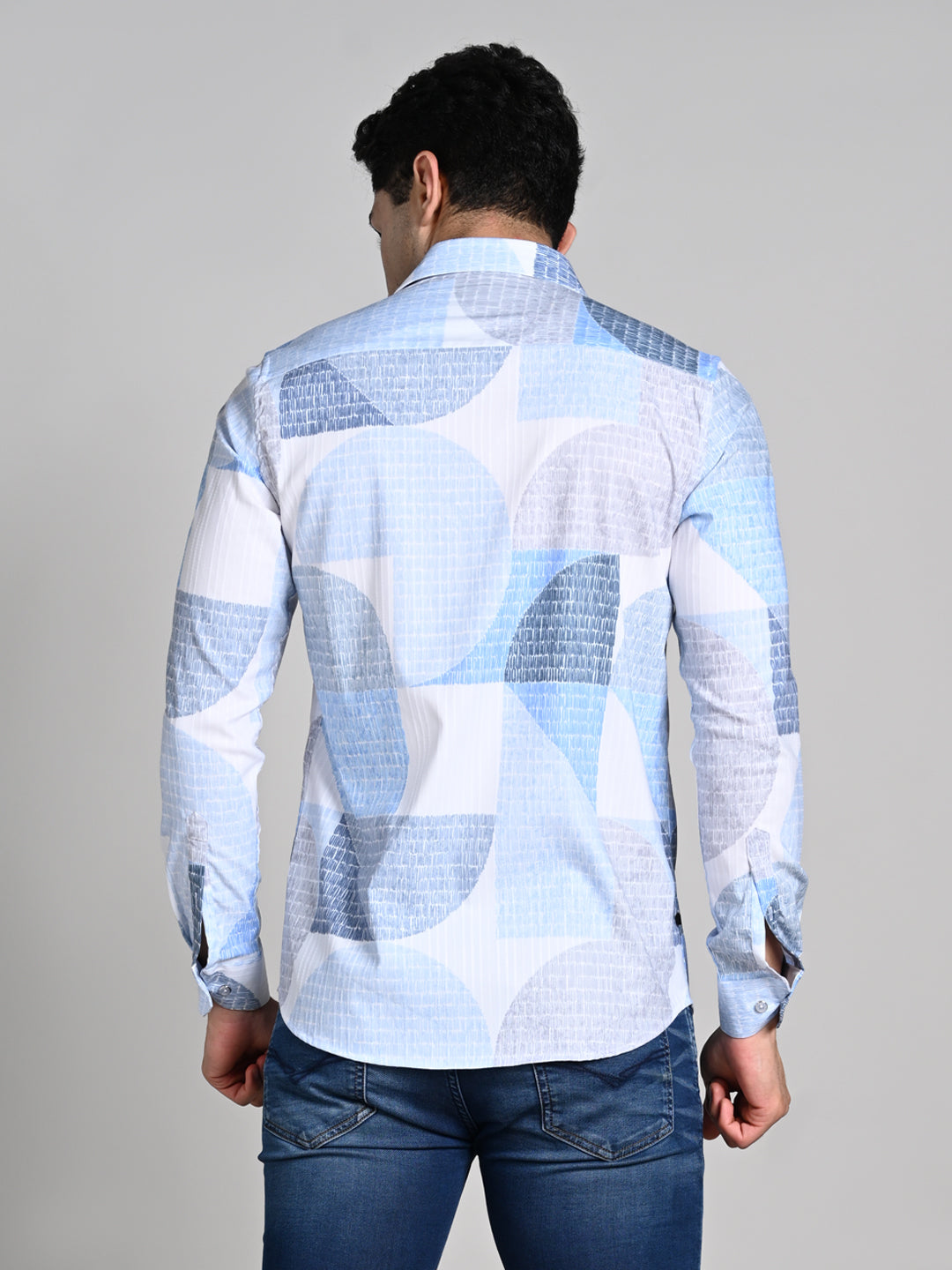 Killer Men Blue Printed Slim Fit Shirts