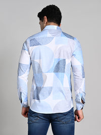 Killer Men Blue Printed Slim Fit Shirts
