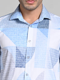 Killer Men Blue Printed Slim Fit Shirts
