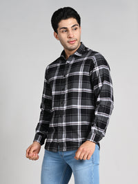 Killer Men Black Checks Straight Fit Shirts