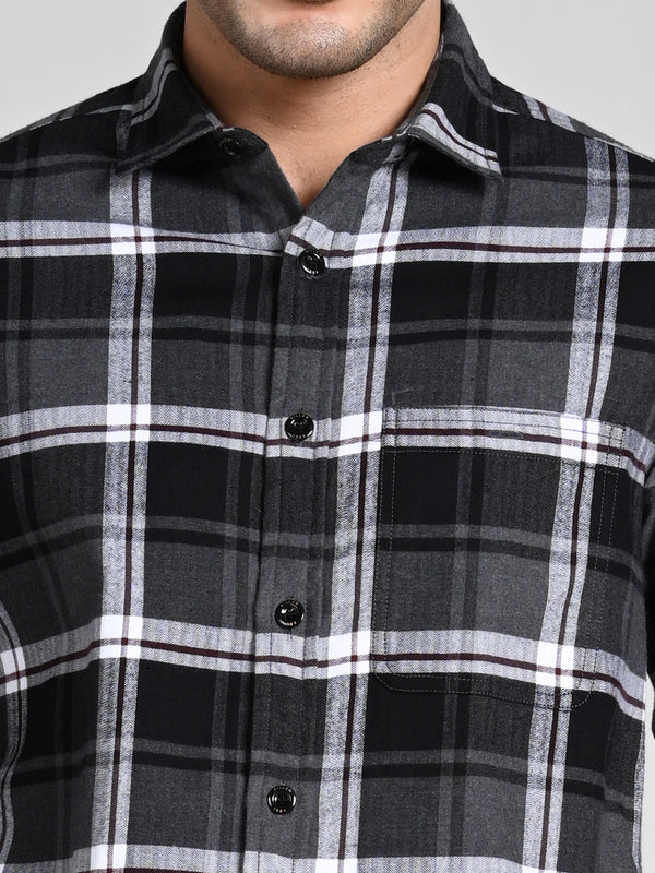 Killer Men Black Checks Straight Fit Shirts