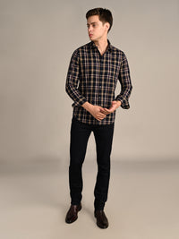 Killer Men Blue Checks Slim Fit Shirts