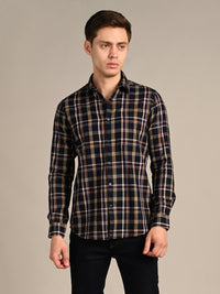 Killer Men Blue Checks Slim Fit Shirts
