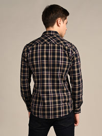 Killer Men Blue Checks Slim Fit Shirts
